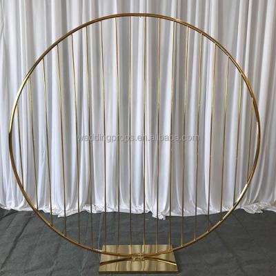 China Round Backdrop Support Frame Gold Stainless Steel Backdrop Arch Support For Wedding Decoration for sale