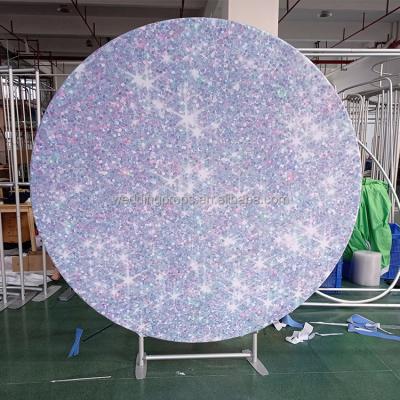 China Party Wedding Decoration Pipe Frame Rose Round Arch Aluminum Fabric Cover Backdrop for sale