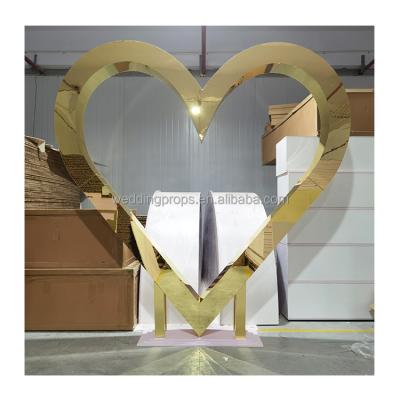 China Europe Wedding Arch Backdrop Stand Love Heart Circle Heart Shaped Wedding Acrylic Heart Backdrop for sale