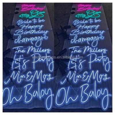 China Buildings Decoration Wedding Supplies Oh Baby Let Us Party Decorative Led Neon Light Signs for sale