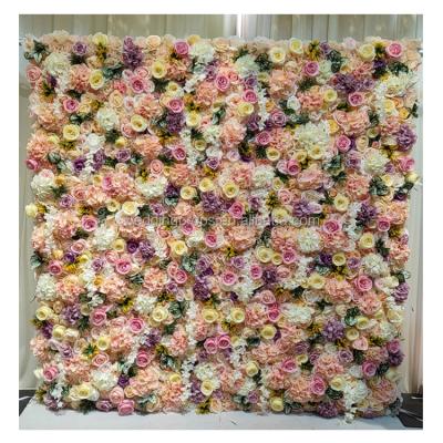 China Flower Painting Wall Pictures For Living Room Autumn Style Wedding Decor 3d Backdrop Wrap Cloth Fabric Artificial Flower Wall for sale