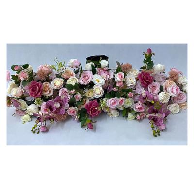 China Europe wedding decoration strip row floral panel centerpiece artificial flower runner for sale