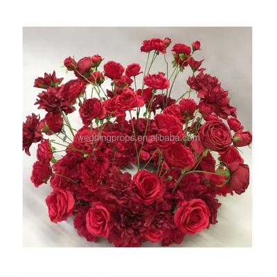 China As picture and customized. Handmade Red Table Runner Flower Wreath Circle Centerpiece Floral Arrangement for sale