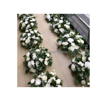 China As picture and customized. Factory cheapest white rose with green leaves table flower arrangement for sale