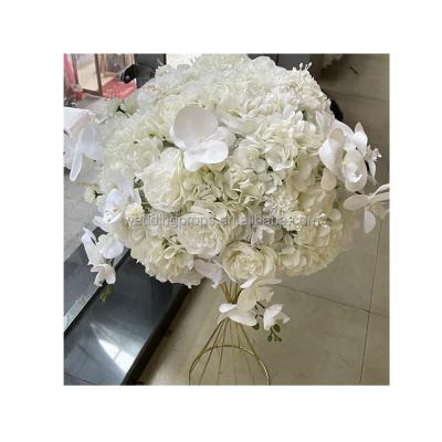 China Europe cheapest pure white hydrangea and rose with phalaenopsis decoration flower ball for sale