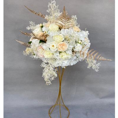 China Home.Restaurant.Bar.Hotel.Wedding White Silk Flexible Runner Around Artificial Flower Ball Kissing Flower Ball Centerpiece for sale