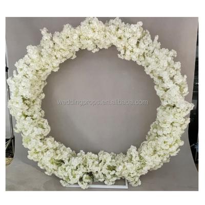 China Metal frame+artificial flowers iron wedding decorative DIY Oriental Cherry Stand Flower Frame arch garden backdrop for wedding party for sale