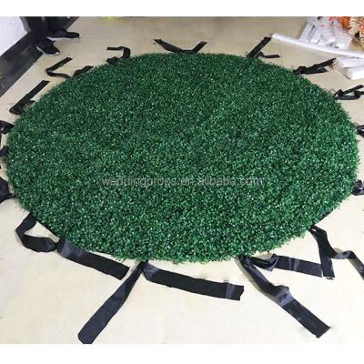 China Artificial Grass Wall Panels Round Artificial Green Grass Wall Panel Backdrop For Wedding Decor/Decoration for sale