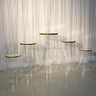 China High Quality Transparent Acrylic White Round Party Cylinder Pedestals Show Acrylic Wedding for sale