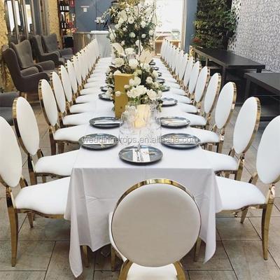 China High Quality Hotel Chair Wedding Gold Stainless Steel Dining Chairs For Wedding Decoration for sale