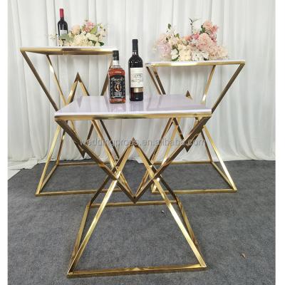 China Wedding Party Decoration Dessert Display Adjustable Gold Stainless Steel Diamond Cake Table (Size) for sale