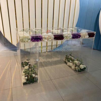 China High Quality Square Party Banquet Table Wedding Clear Acrylic Table for sale