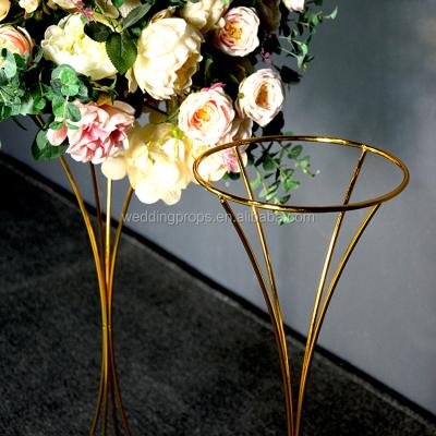 China Gold Flower Stand Wedding Wedding Flower Arrangement Table Centerpieces Gold Flower Stand For Sale for sale