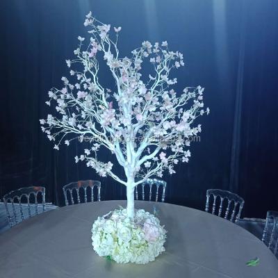 China White Plastic Led Cherry Blossom Small Small Cherry Blossom Tree Centerpiece Artificial Tree for sale