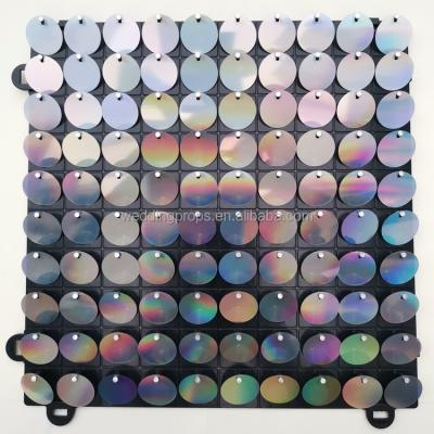 China Traditional Iridescent Shimmer Wall Sequins Interlocking Backdrop Panel Decoration for sale