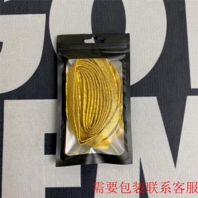 China Flat Printed Shoe Laces Silver Gold Flat Custom Shoe Laces for sale