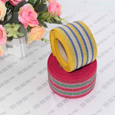 China Sustainable Woven Plain Shiny Elastic Polyester And Latex Webbing Use For Women Boots for sale