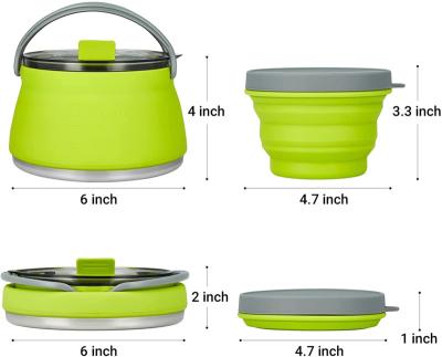 China Travel Sustainable Foldable Kitchen Tools Portable Outdoor Camping Heater Water Cooking Silicone Pot for sale