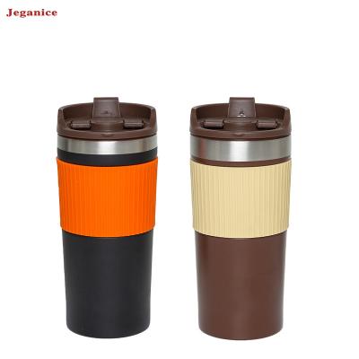 China Sustainable Wholesale High Quality 350ml Vacuum Insulated Coffee Mug With Silicone Sleeve for sale