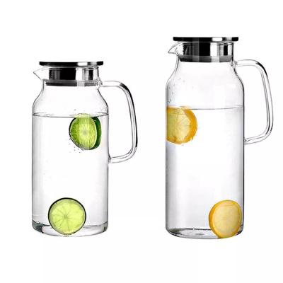 China Viable Heat Resistant Glass Jug Glass Jug High Capacity Cold Water Ice Tea Hot Tea Pitcher for sale