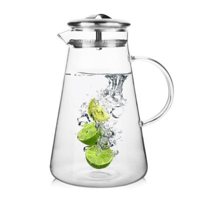 China Wholesale Viable Kitchen Heat Resistant Moroccan Glass Teapot Large Capacity Borosilicate Glass Jug for sale