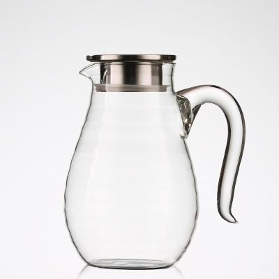 China Borosilicate Glass Water Pitcher Kitchen Water Viable Heat Resistant Teapot for sale