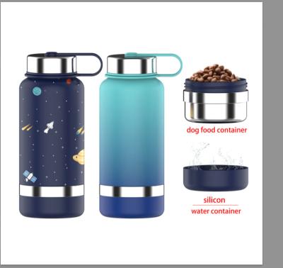 China Disposable Insulated Collapsible Stainless Steel Dog Water Bottle Food Dispenser for sale