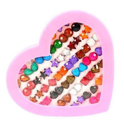 China Resin Cute Korean Colorful Star Fashion Anti-allergic Plastic Needle 36 Pairs Earring Sets for sale