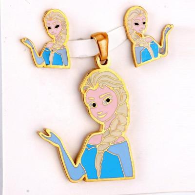 China New Product Cute Fashion Large Costume Necklace Earring Sets Cartoon Queen Jewelry Set for sale