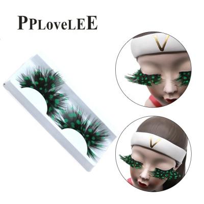 China Light Crazy Design Party Style Fake Eye Lashes Colored Feathered Eyelashes for sale