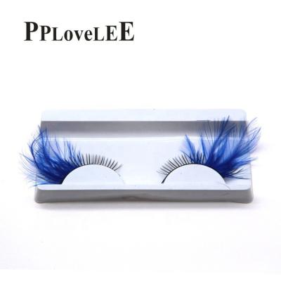 China Show Light Handmade Black False Feather Lashes Part Suits False Lashes Makeup Tool Artistic Winged Eyelashes for sale