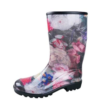 China Half waterproof colorful rain boots for ladies for sale