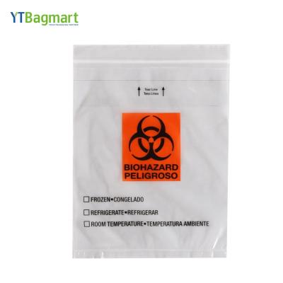 China 95Kpa Moisture Proof Medical Packaging Ziplock Sealing Laboratory Pathology Biohazard Specimen Transport Plastic Bag for sale