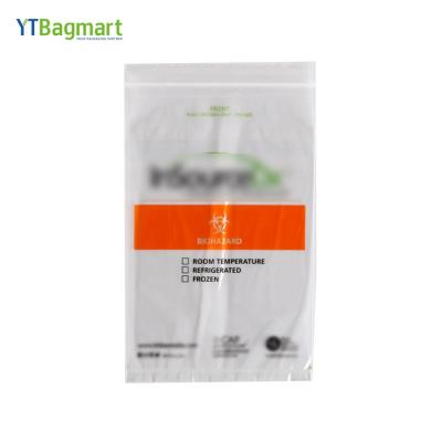 China YTBagmart Professional Manufacturer Medical Lab Pe Biohazard Specimen Plastic Ziplock Bag for sale