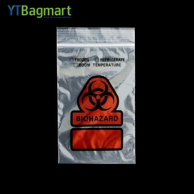 China YTBagmart Moisture Proof Hot Sales Custom Biohazard Specimen Zipper Bag, Custom Biohazard Zipper Lock Bags for sale