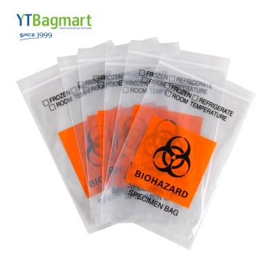 China OEM&Odm Disposable Laboratory Hospital Medical Biohazard Ziplock Bags 3/4 Layer Kangaroo Pouch LDPE Plastic Specimen Bag for sale