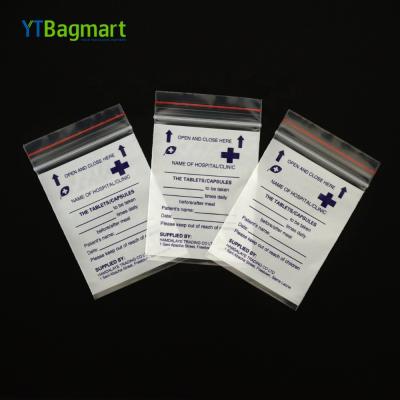 China Biodegradable Ldpe Pill Capsule Medicine Custom Logo Moisture Proof Packing Bag Thicker Resealable Plastic Bag For Pills for sale