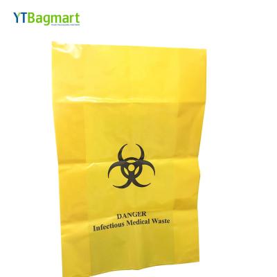 China Plastic Medical Waste Biohazard LDPE Waste Disposal Bag Red/Yellow Heavy Duty Bag From China Disposable Supplier For Lab Hospital for sale