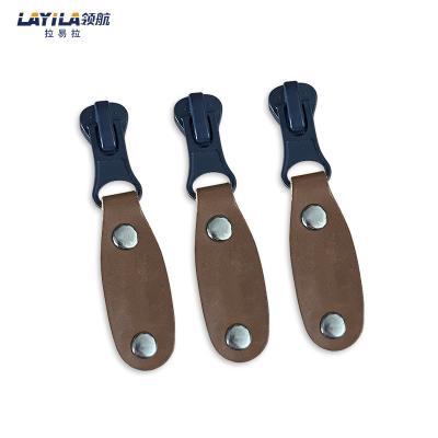 China Other Factory Low Price Custom Make Any Logo Long Zipper Pulls Leather Bag Zipper Puller Slider For Garment Accessories for sale