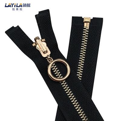 China Custom Jumbo Auto Lock Zipper Open End Metal Zippers For Jackets for sale