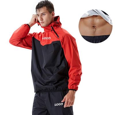 China Custom Men's Workout Exercise Sauna Jacket Windproof Diet Sportswear Sweat Fitness Gym Sauna Suit For Men for sale