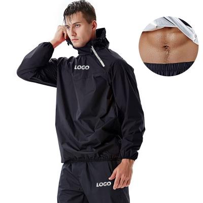 China High Quality QUICK DRY Weight Loss Training Sauna Jacket Pants Set Sports Fitness Sauna Running Suit For Men for sale