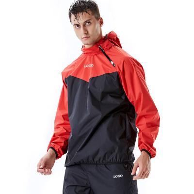 China Custom Sauna Suit Men Fitness Weight Loss Anti-Rip Suit Gym Body Exercise Sauna Suit With Hood GC22101-6 for sale