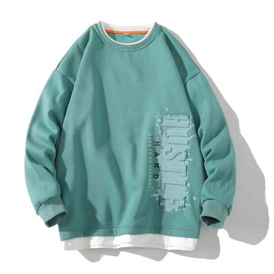 China Manufacturing fashion clothing factory anti-pilling oversized patchwork printed pullover embossed men's hoodie for sale