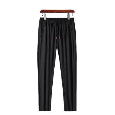 China OEM LOGO Nylon Compression Pants Anti-Wrinkle Men's Jogging Pocket Black Casual Long Pants For Men for sale