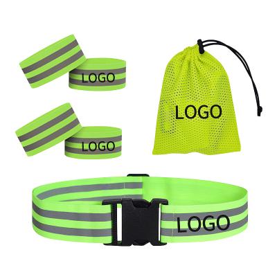 China Water Proof RTS Custom Personalized High Visibility Hot Sale High Speed ​​Visible Wrist Working Reflective Arm Bands With Polyester Mesh Bag for sale