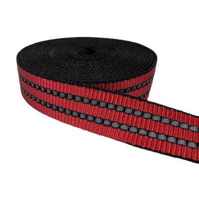 China Printable durable nylon webbing with reflective line for sale