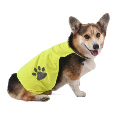 China Paw Printed Hi Vis Comfortable Fluorescent High Visibility Reflective Safety Puppy Coat Jacket OEM Water Proof Pet Vest Outdoor Dog Shirt for sale