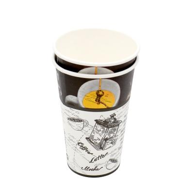 China Disposable 16oz Soda Ice Tea Beverage Paper Single Wall Drink Cup for sale