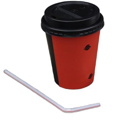 China Custom LOGO Disposable Disposable Coffee Hot Drink Paper Cup With Lid for sale